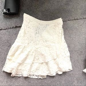 NWT Wayf white lace skirt